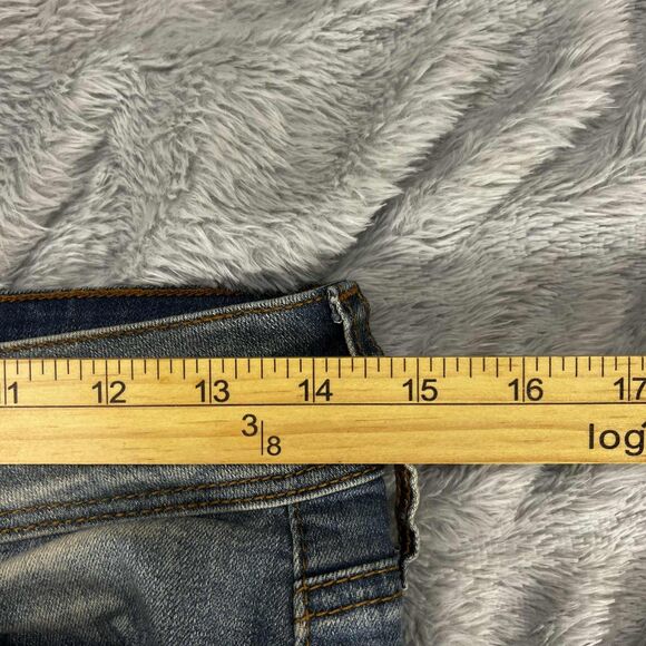 SO Jeans Women 7 Skinny Distressed Dark Wash Cuffed Denim Mid Rise Casual Boho - Picture 9 of 11